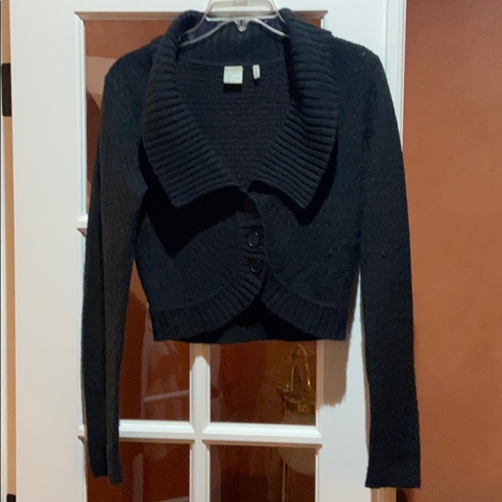 Tilden Crop Black Cardigan Size M